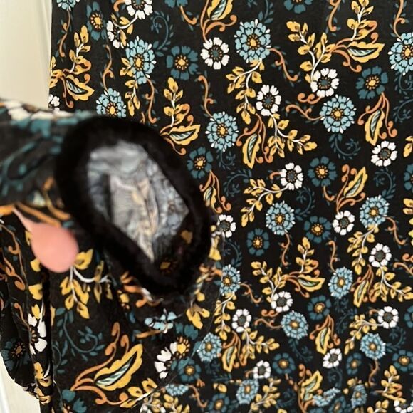 Emaline Floral Dress with Velvet Trim - Picture 7 of 7